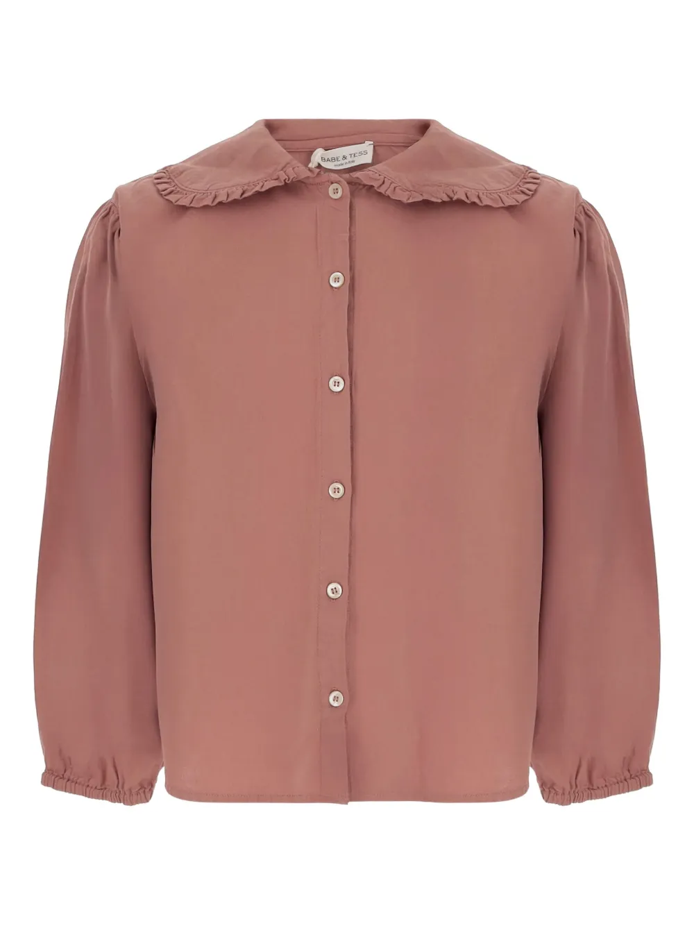 Babe And Tess Ruffled-collar Blouse In Brown