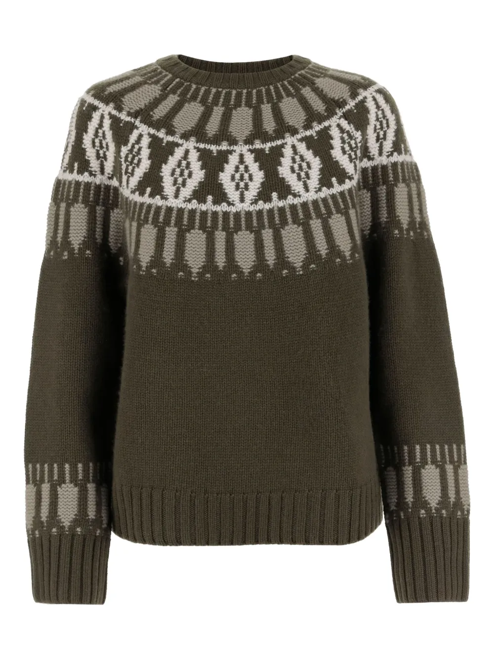 arch4 fair-isle crew-neck sweater | Green | Image 1