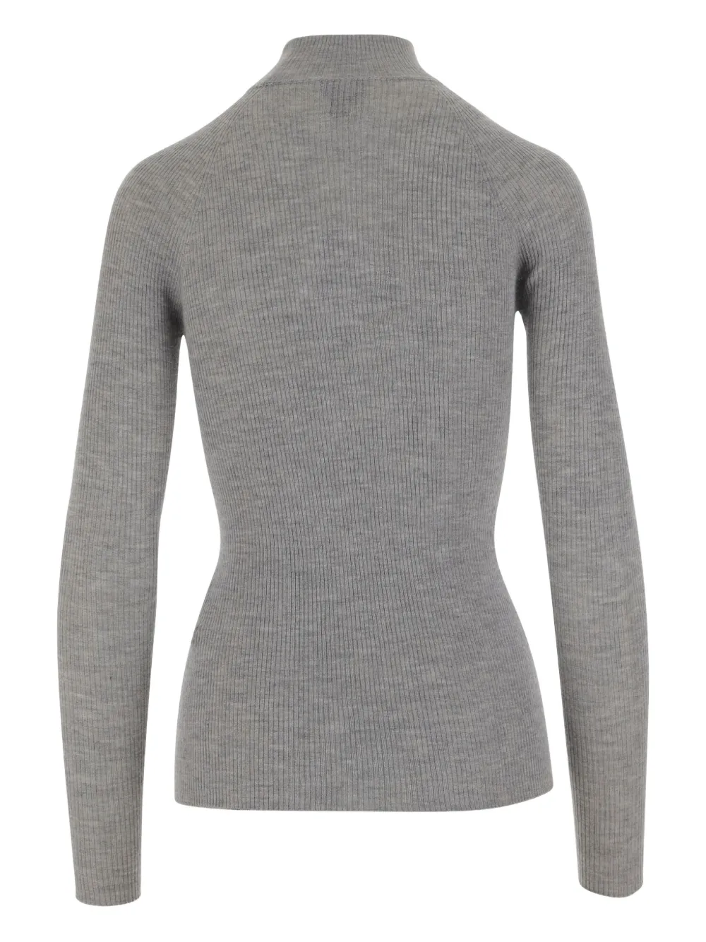 Sa Su Phi Cashmere And Silk Rib Knit Sweater In Gray