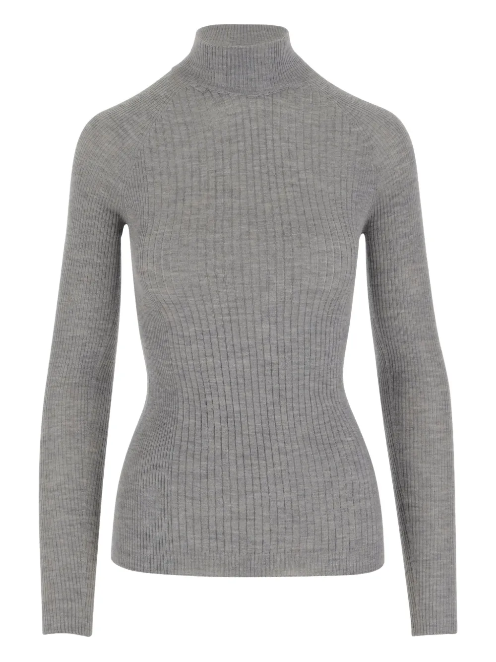 Sa Su Phi Cashmere And Silk Rib Knit Sweater In Gray