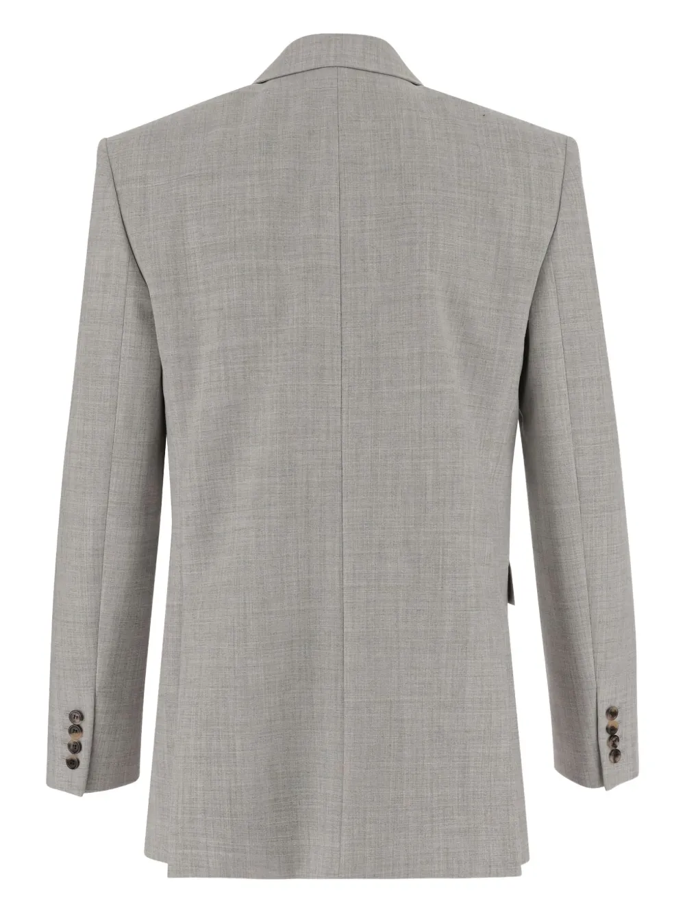 Saint Laurent Double-breasted Wool Blazer In White