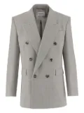 Saint Laurent double-breasted wool blazer - 9502 GREY