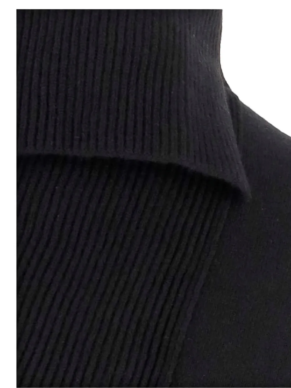 Niccolò Pasqualetti Turtleneck Ribbed-knit Poncho In Black