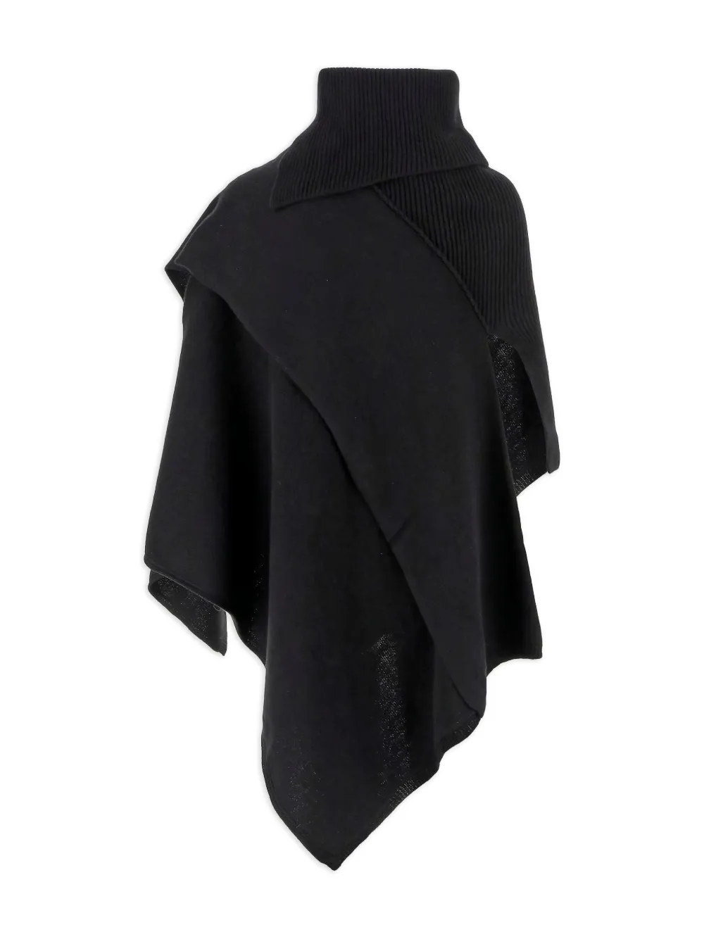 Niccolò Pasqualetti turtleneck ribbed-knit poncho | Black | Image 1