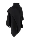 Niccolò Pasqualetti turtleneck ribbed-knit poncho - Black