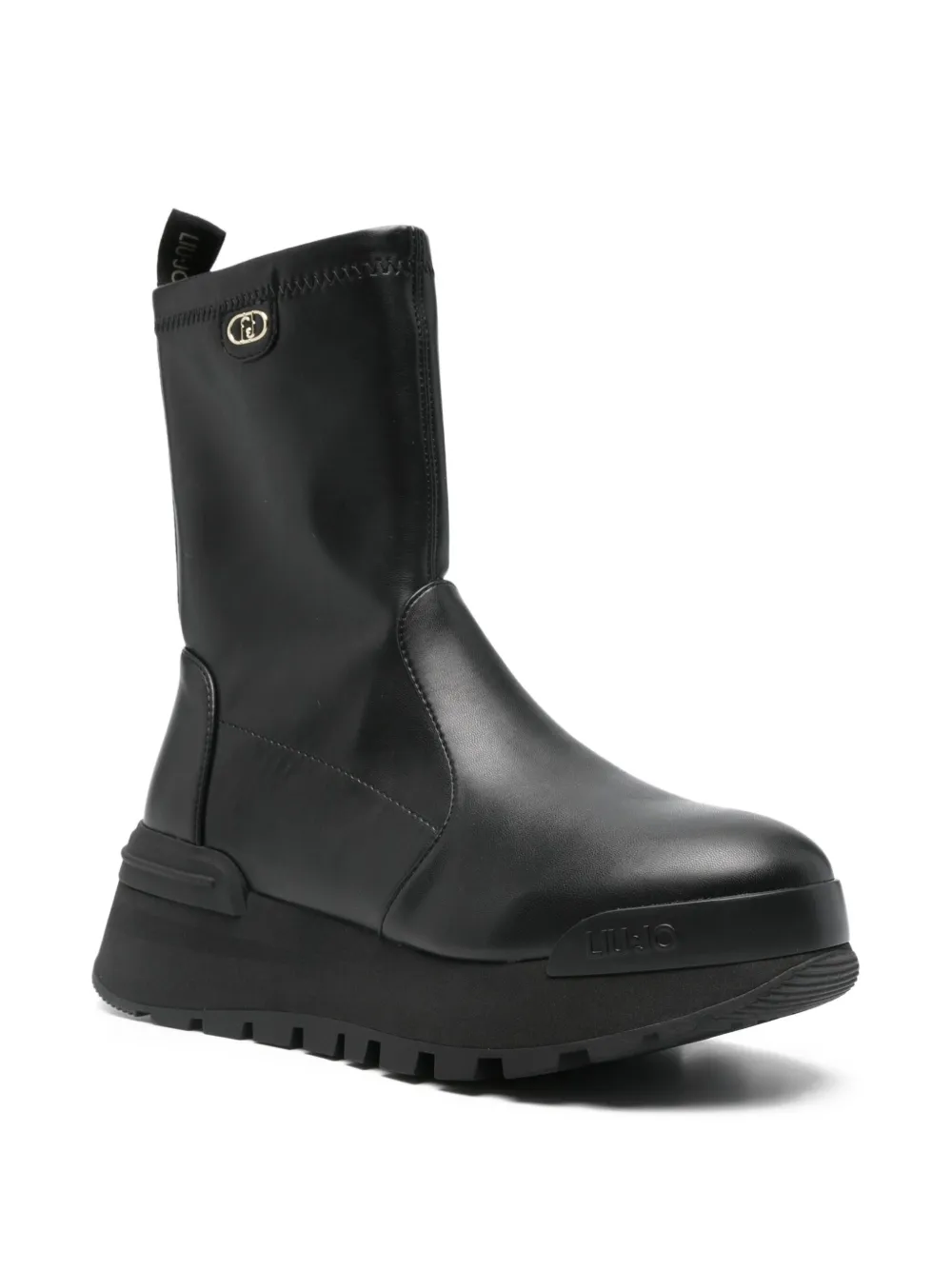 LIU JO sock-style platform boots Black