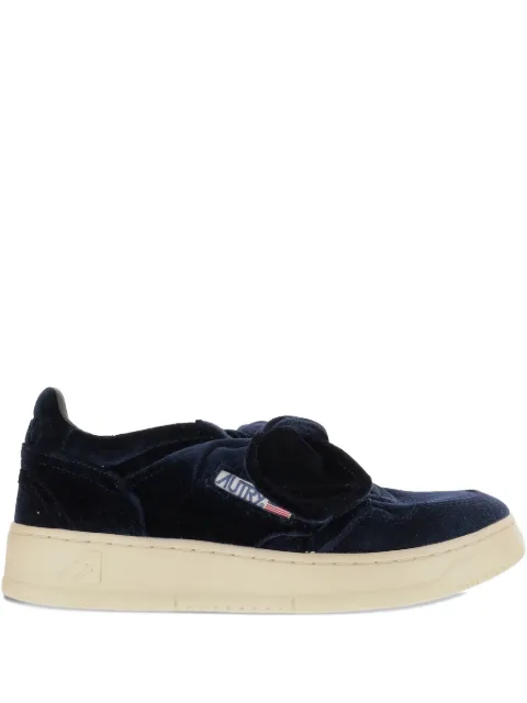 Autry low-top bow-detail velvet sneakers