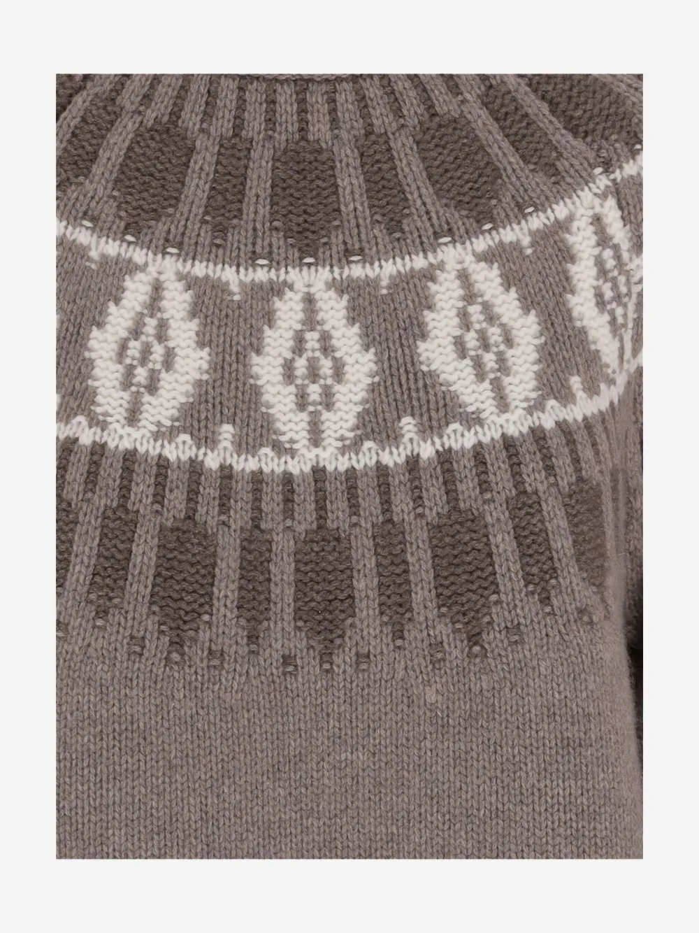 Arch4 Cashmere Sweater With Geometric Pattern In Gray