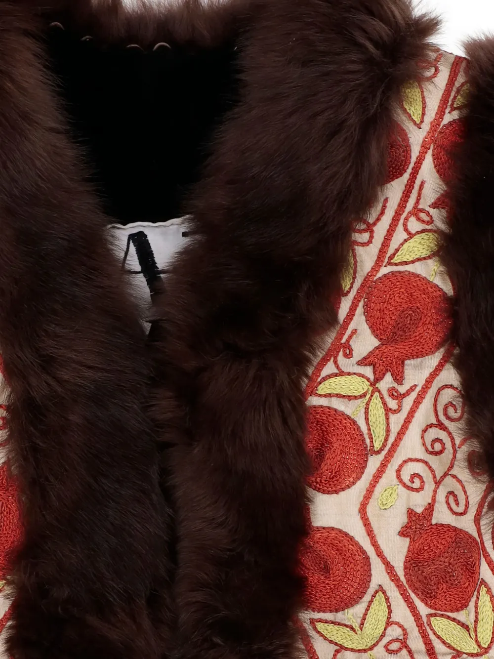 Zazi Vintage Trimmed Gilet In Brown
