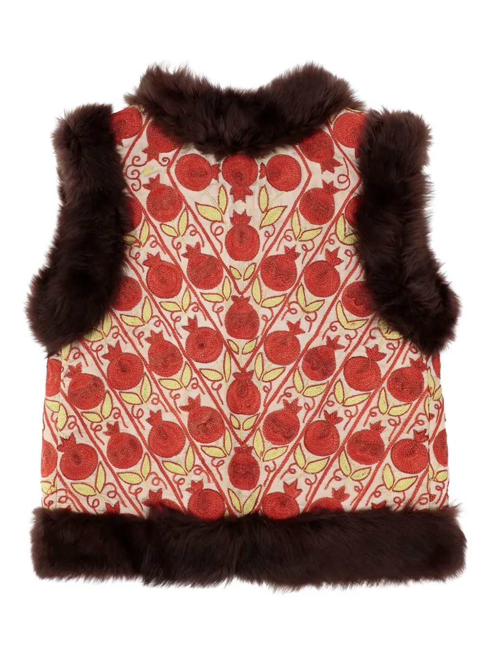 Zazi Vintage Trimmed Gilet In Brown