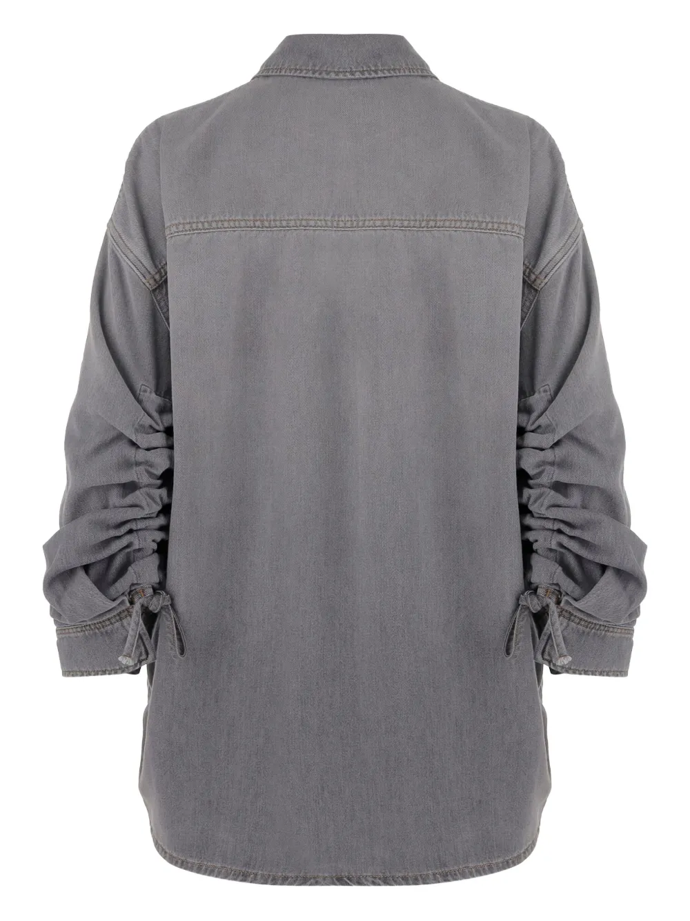 DARKPARK gathered-sleeve denim shirt - Grijs