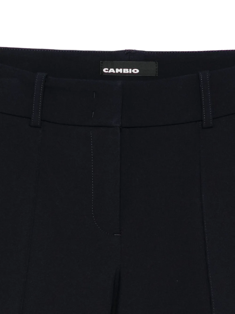 Cambio Geplooide broek met riemlussen Zwart