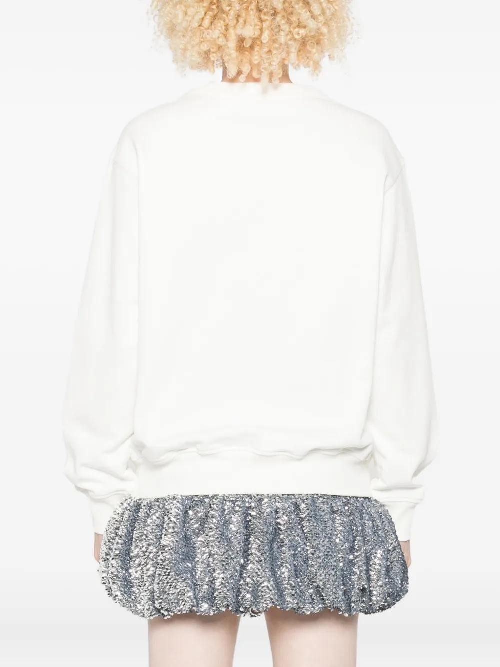Casablanca White Cotton Sweatshirt With Contrasting Logo Patch In White