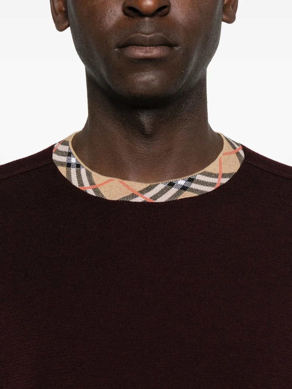 Burberry Trui met geruite afwerking Rood