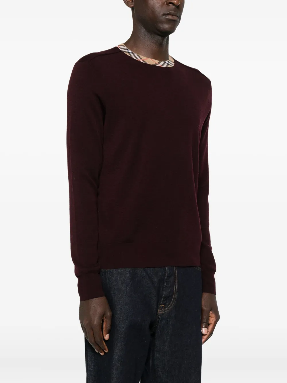 Burberry Trui met geruite afwerking Rood