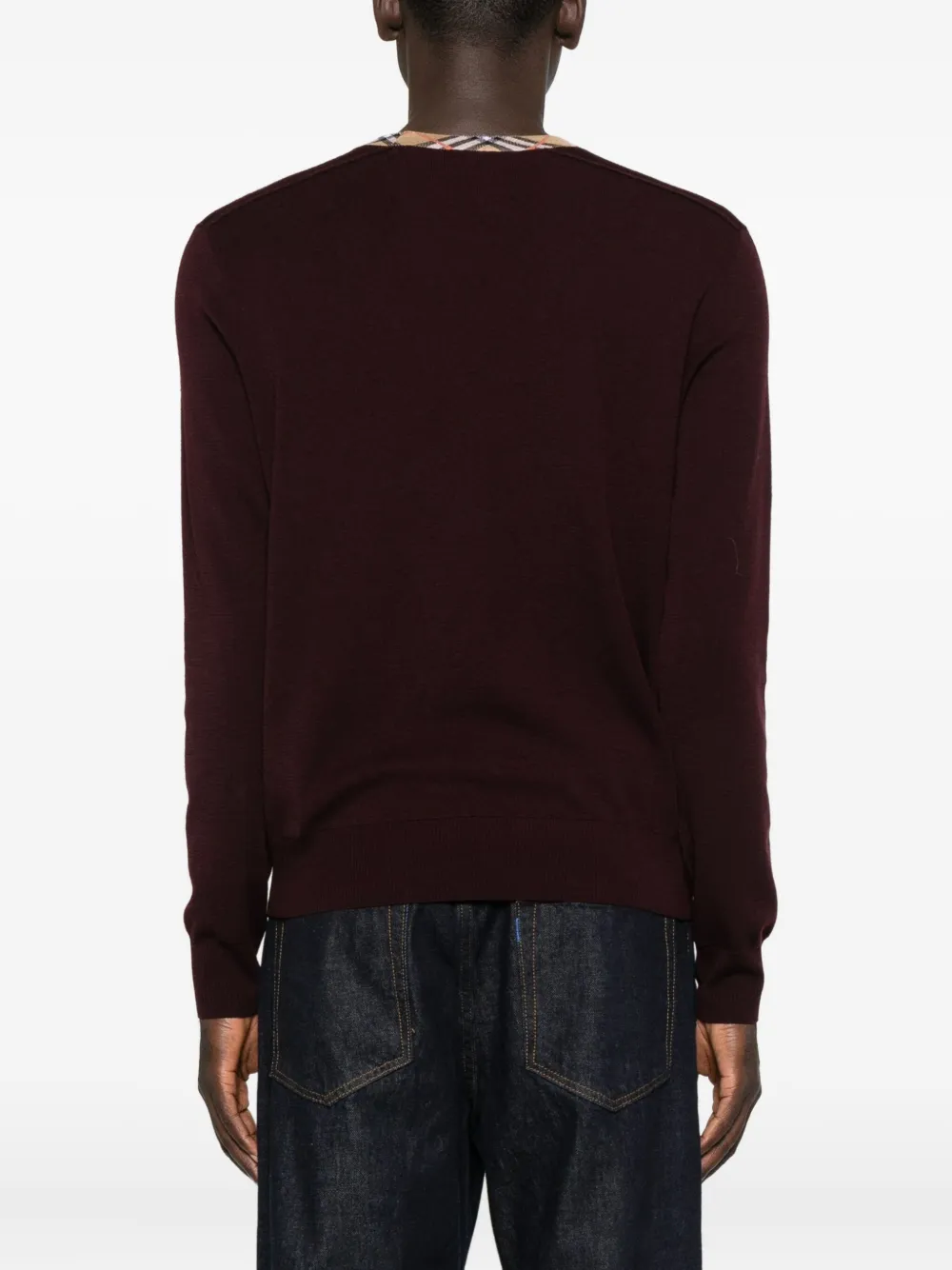 Burberry Trui met geruite afwerking Rood