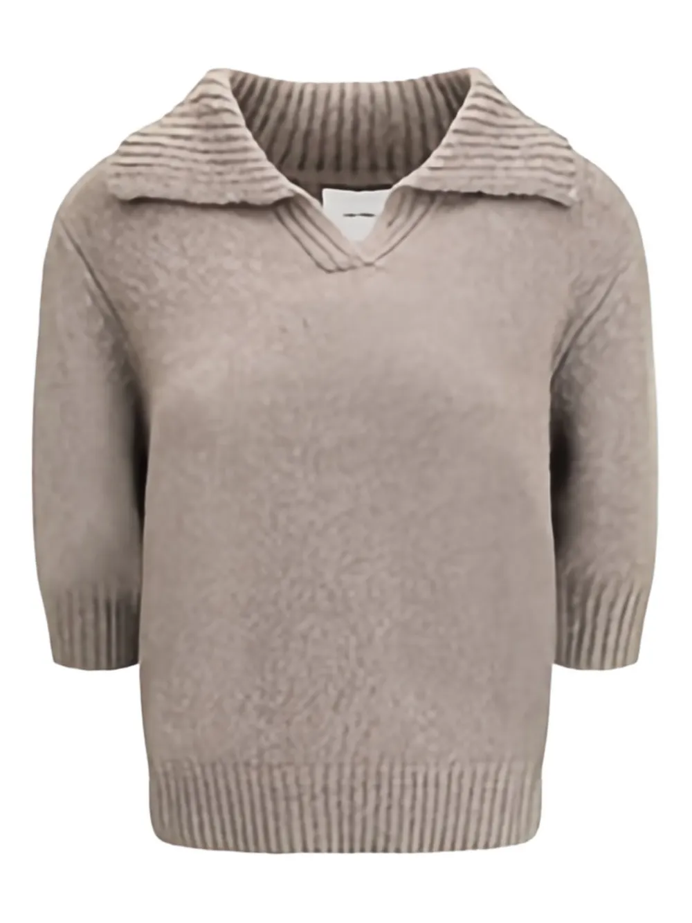 Lisa Yang polo-neck half-sleeve sweater | Brown | Image 1