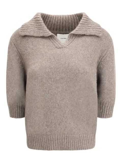 Lisa Yang polo-neck half-sleeve sweater
