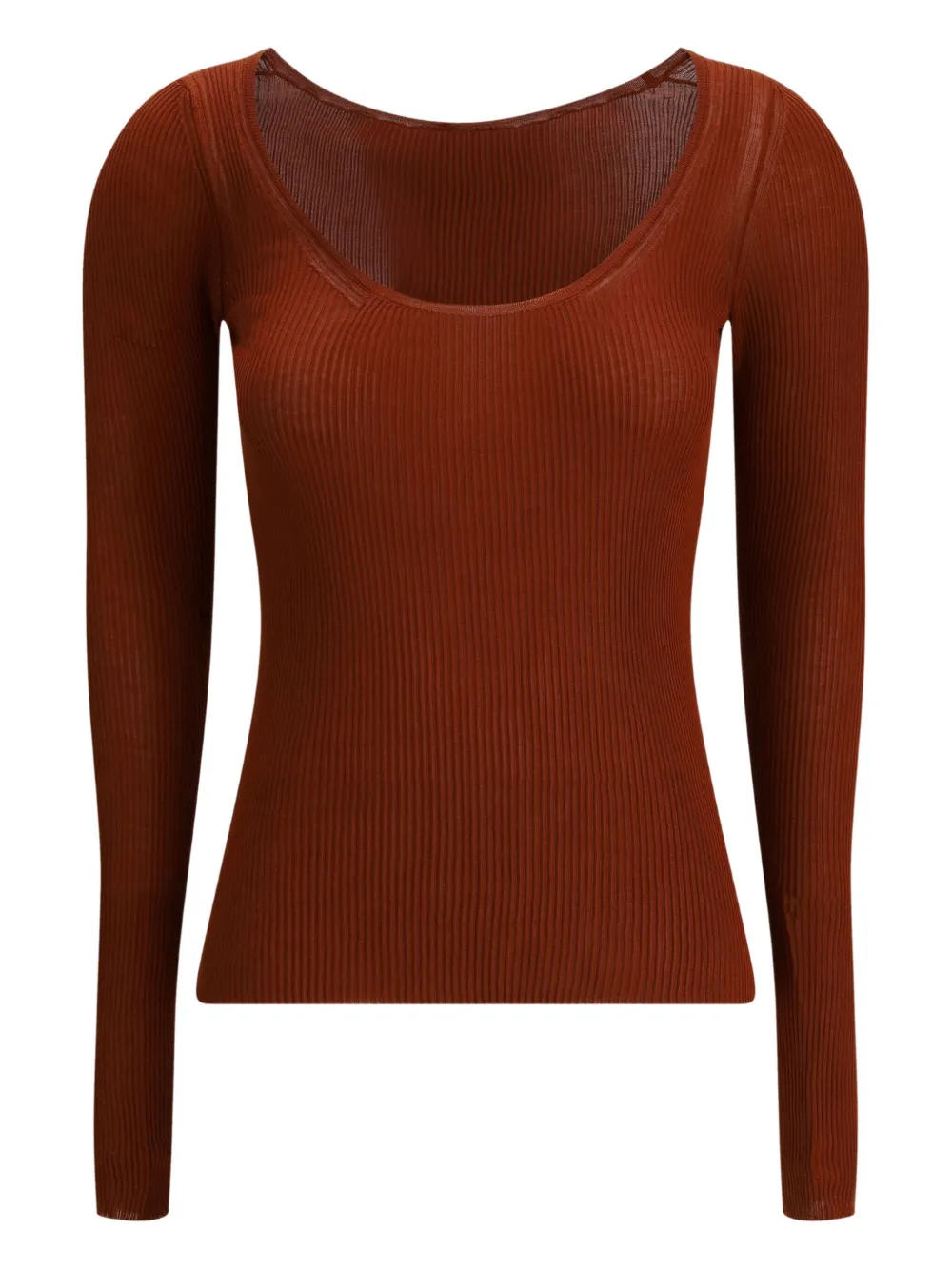 Petar Petrov Ribbed Fitted Top In Brown