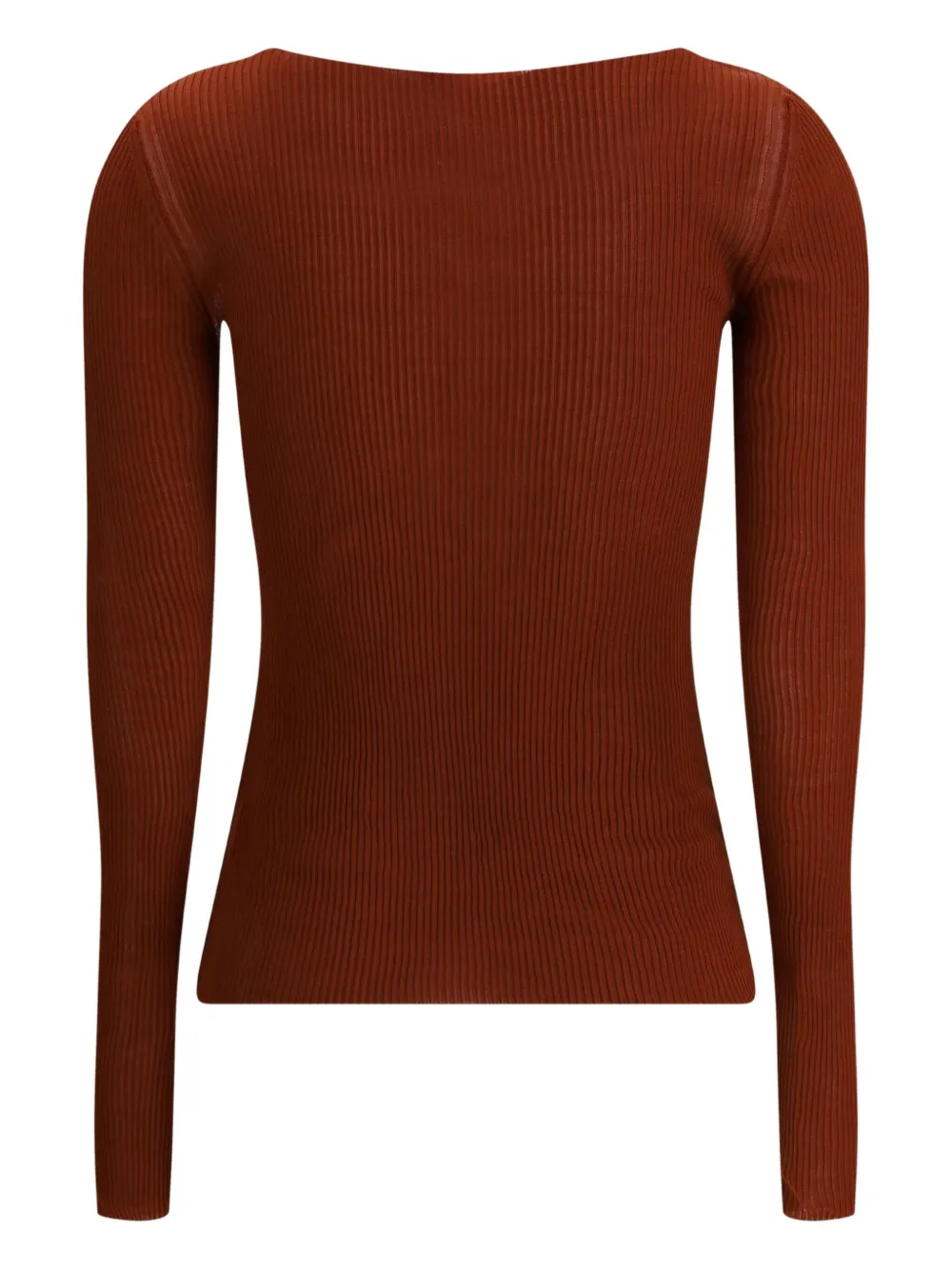 Petar Petrov Ribbed Fitted Top In Brown