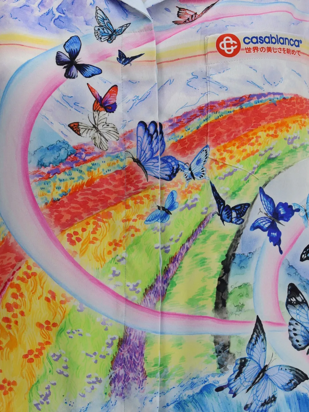 Casablanca Blouse met grafische print Blauw