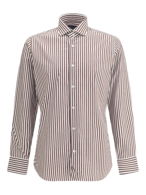 Caliban striped long-sleeve shirt