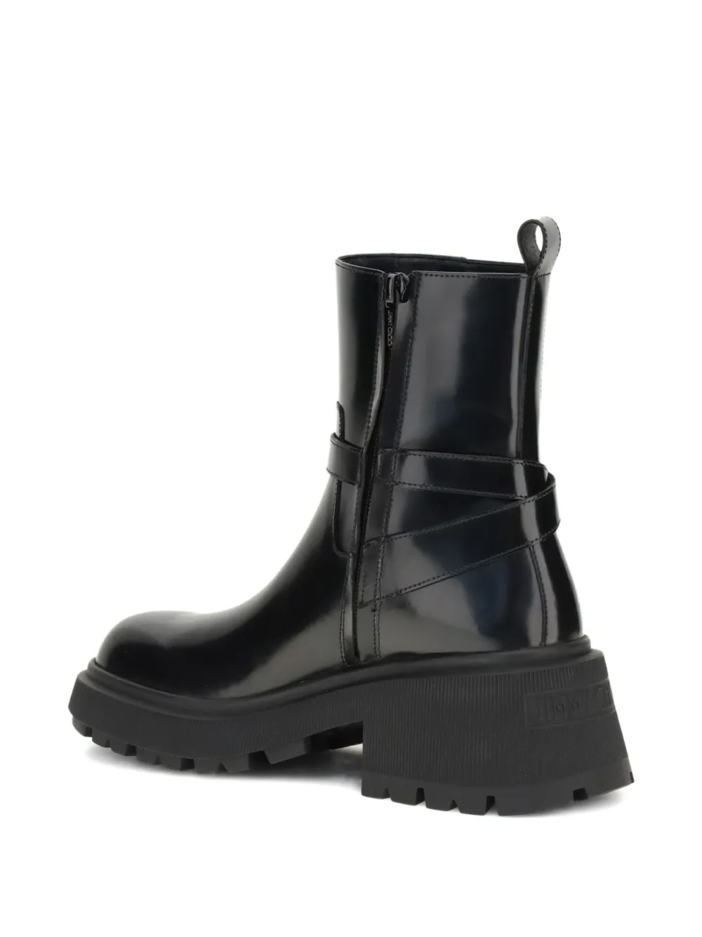 Jimmy Choo Conny Flat Buckle-strap Platform Boots In Black