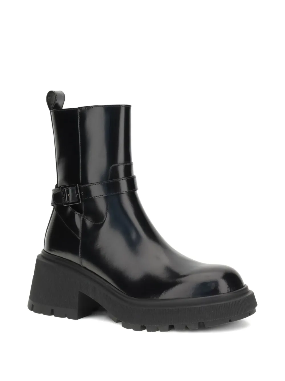 Jimmy Choo Conny Flat Buckle-strap Platform Boots In Black