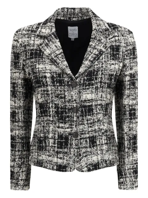 Sara Roka abstract-check button jacket