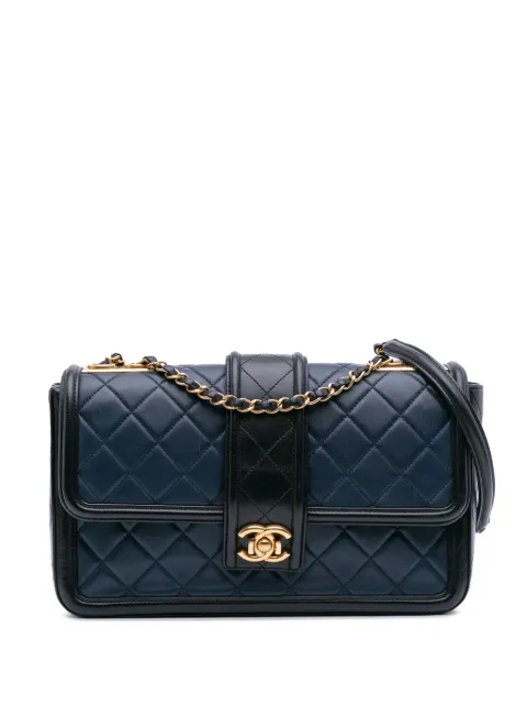 CHANEL Pre-Owned 2016-2017 Medium Bicolor Quilted Lambskin Elegant CC Flap crossbody bag