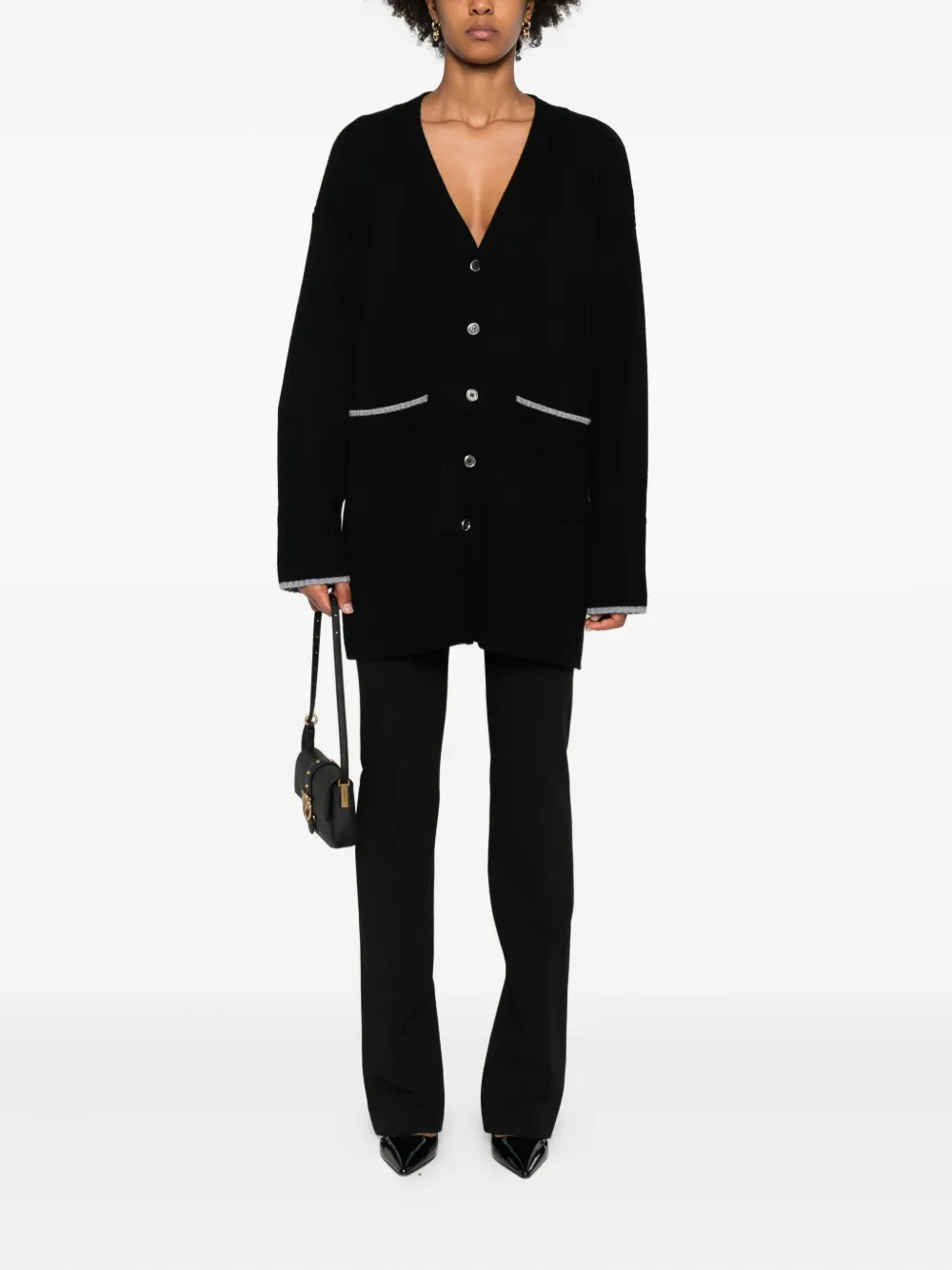 PINKO back-slit flared trousers - Zwart
