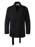 Setchu double-breasted tie-detail blazer - Black