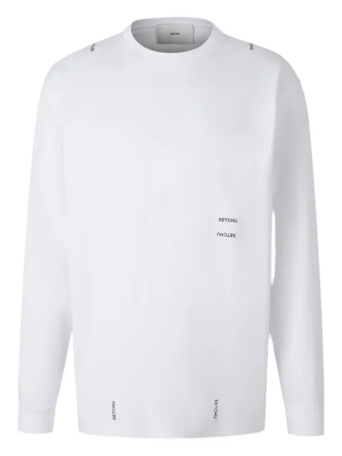 Setchu logo-print long-sleeve T-shirt