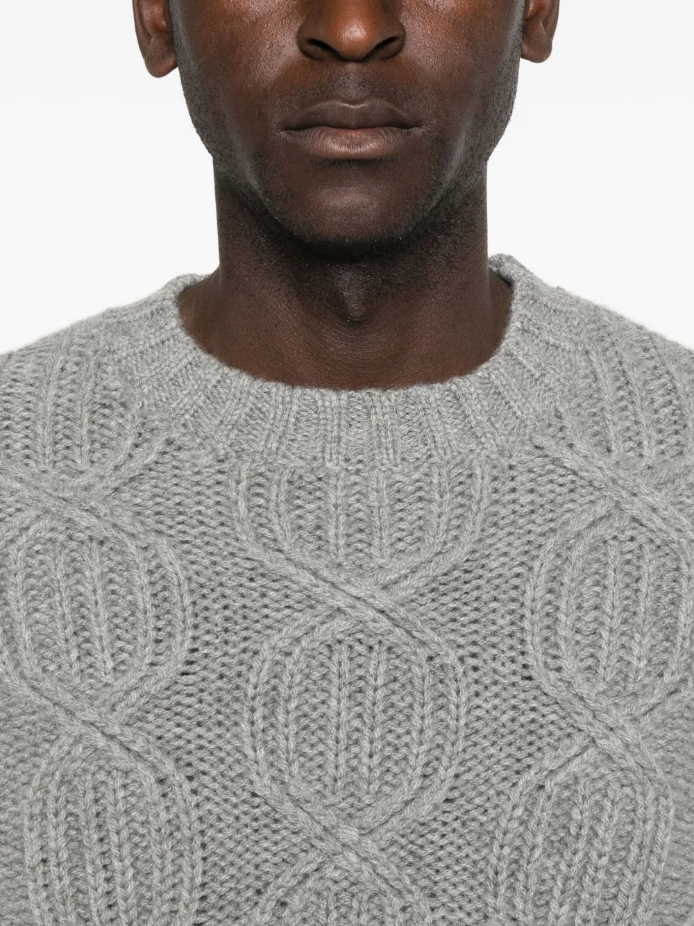 Malo Kabelgebreide trui Grijs
