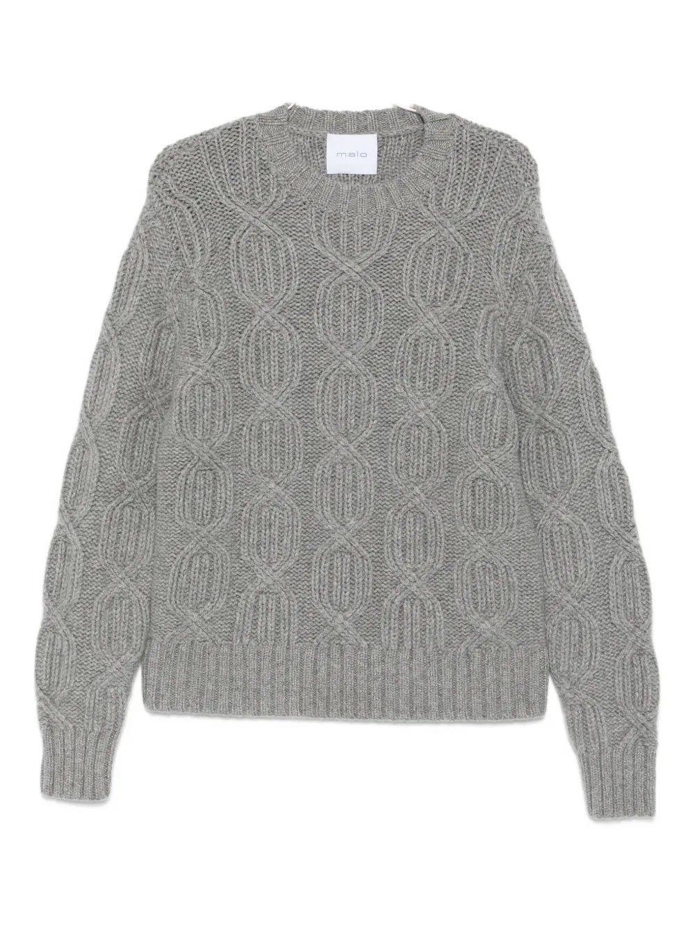 Malo cable-knit crew-neck sweater - グレー Malo cable-knit crew-neck sweater - グレー