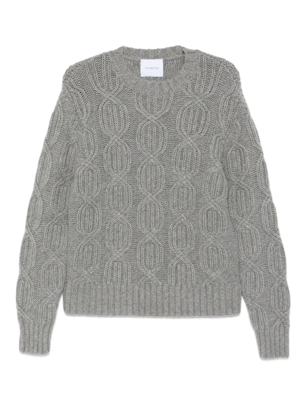Malo cable-knit crew-neck sweater - グレー Malo cable-knit crew-neck sweater - グレー