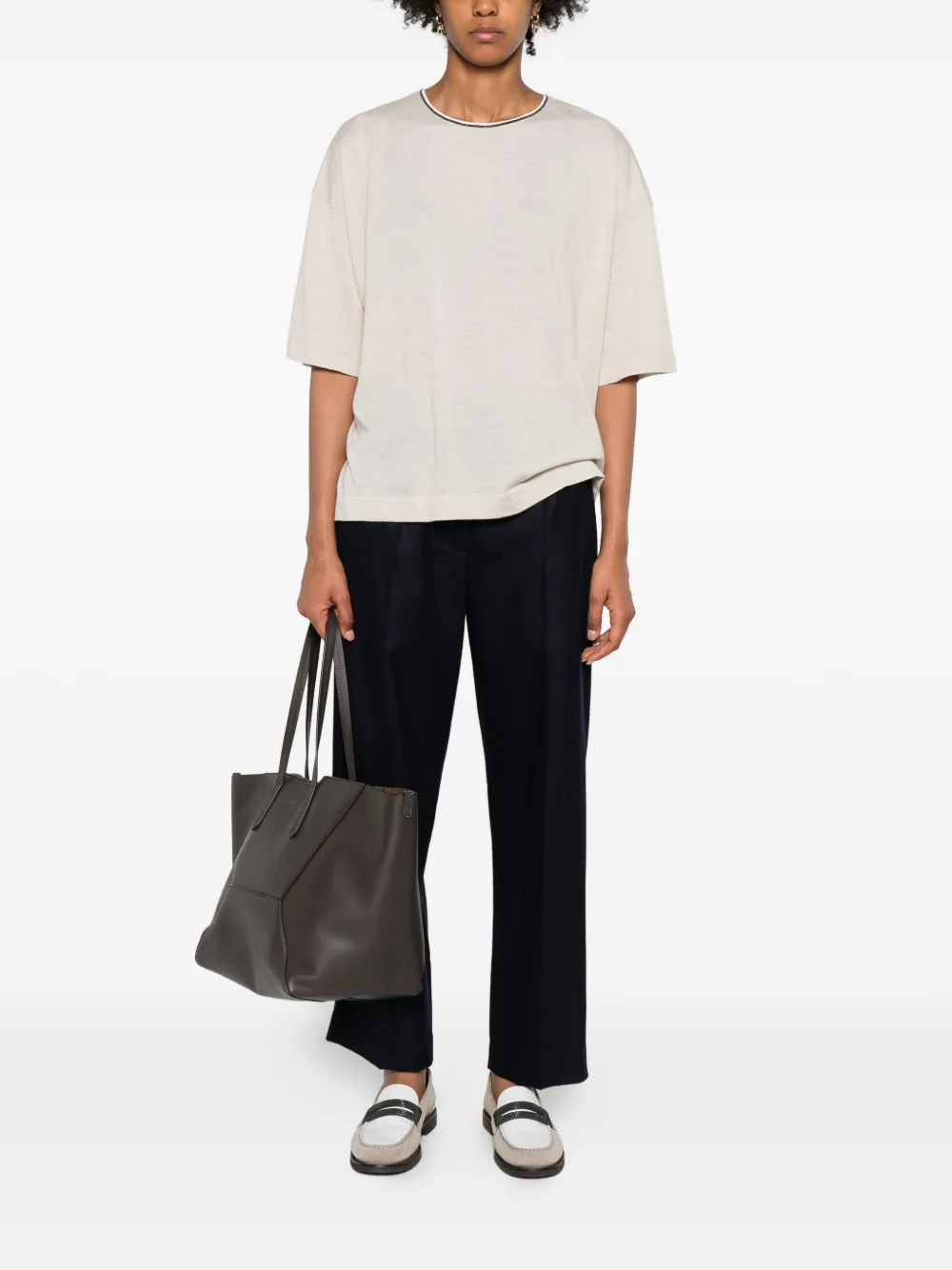Brunello Cucinelli crew-neck cashmere-blend T-shirt | T-Shirts & Jersey Shirts | Image 2