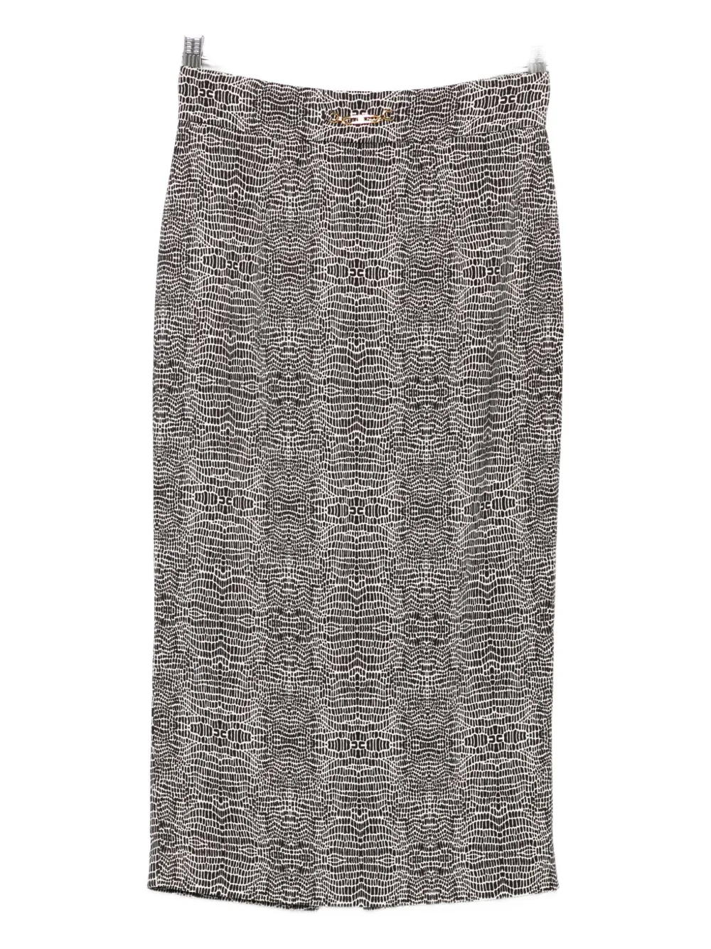 Elisabetta Franchi Python-print Pencil Skirt In Brown