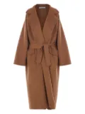 Dusan belted patch-pocket coat - Brown