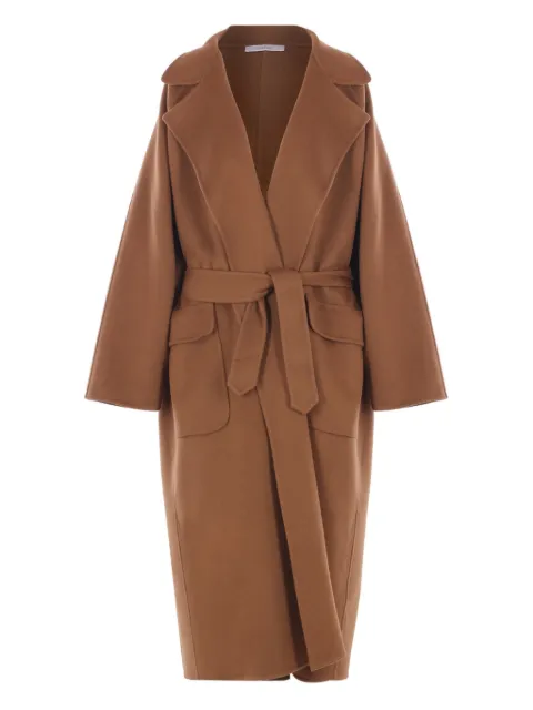 Dusan belted patch-pocket coat