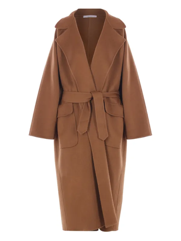 ジャケット・アウター Commission Lasso Brown Belted Coat XS Dusan Belted patch-pocket Coat | Brown | FARFETCH