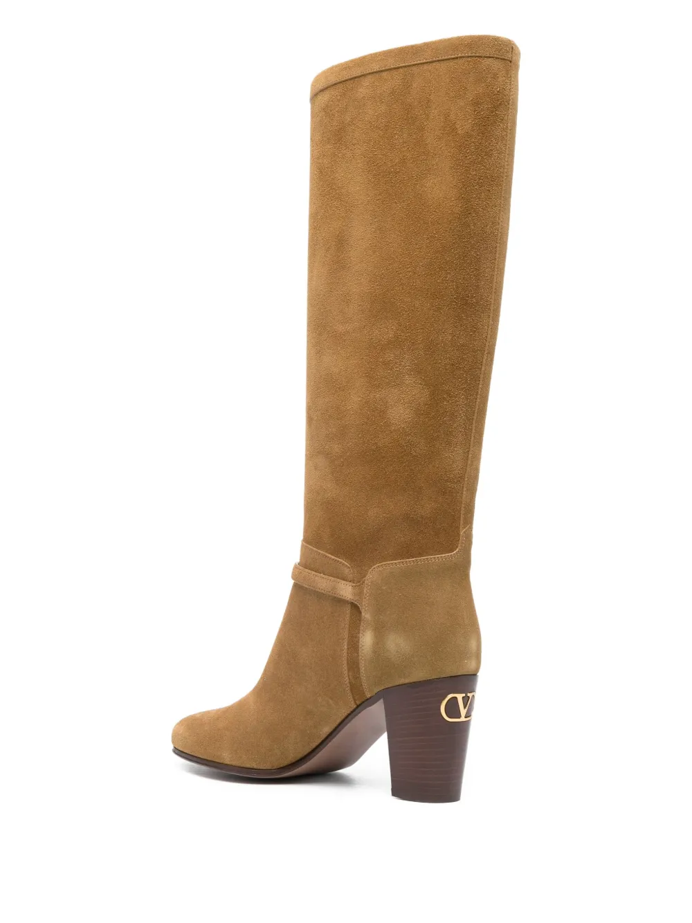 Valentino Garavani buckle-strap suede boots Brown