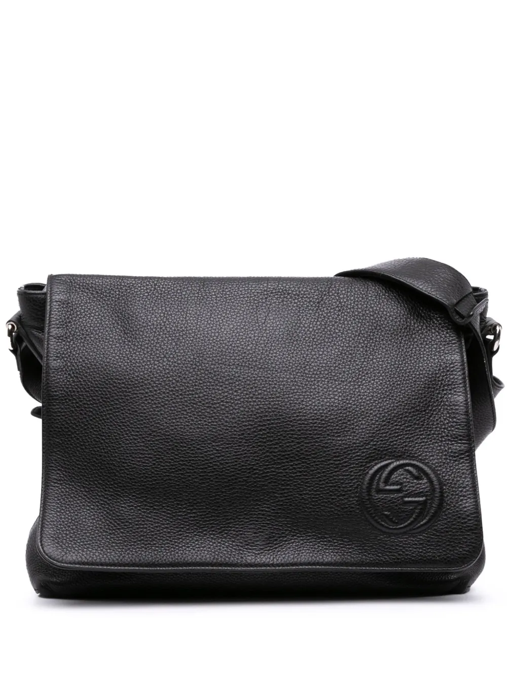 Gucci Pre-Owned 2016-2025 ペブルドカーフ ソーホー メッセンジャーバッグ ショルダーバッグ - ブラック Gucci Pre-Owned 2016-2025 ペブルドカーフ ソーホー メッセンジャーバッグ ショルダーバッグ - ブラック