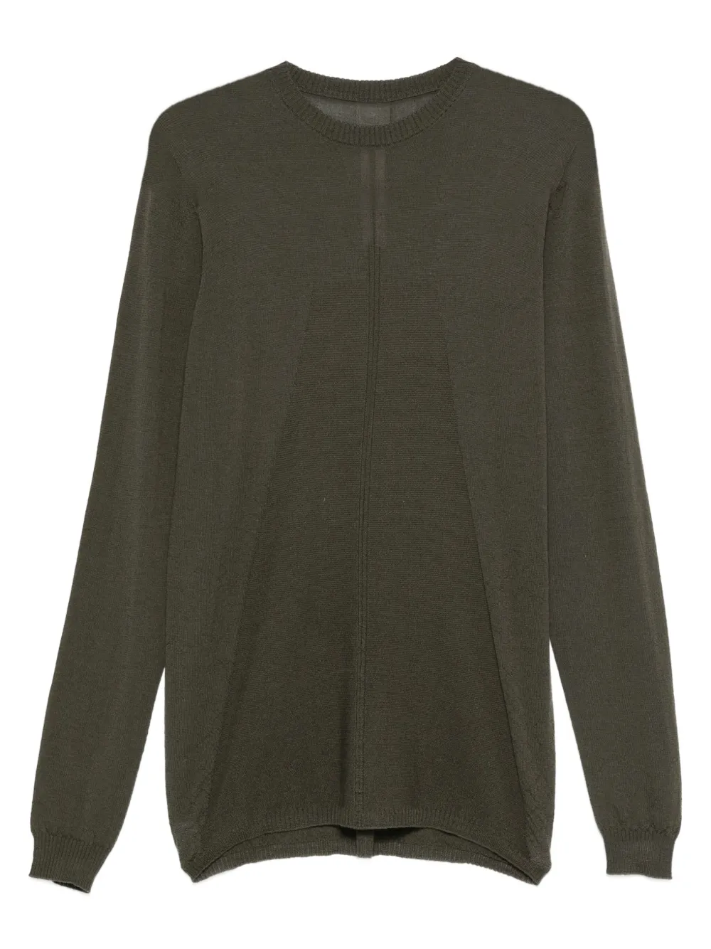 Rick Owens Crew-neck Wool Sweater In Green