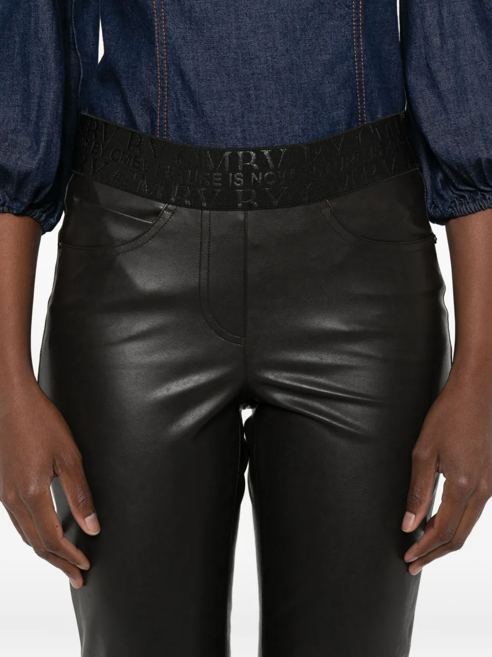 Cambio Flared broek met tailleband Zwart