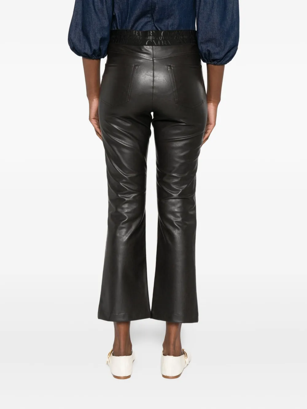 Cambio Flared broek met tailleband Zwart