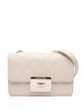CHANEL Pre-Owned 2017-2018 Mini Lambskin Beauty Lock Flap crossbody bag - White