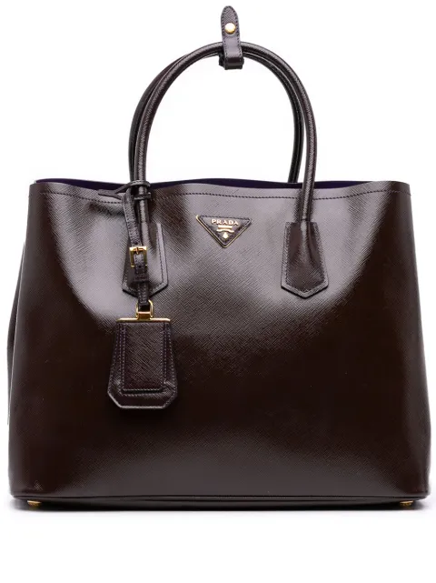 Prada Pre-Owned 2000-2025 Large Saffiano Vernice Double satchel