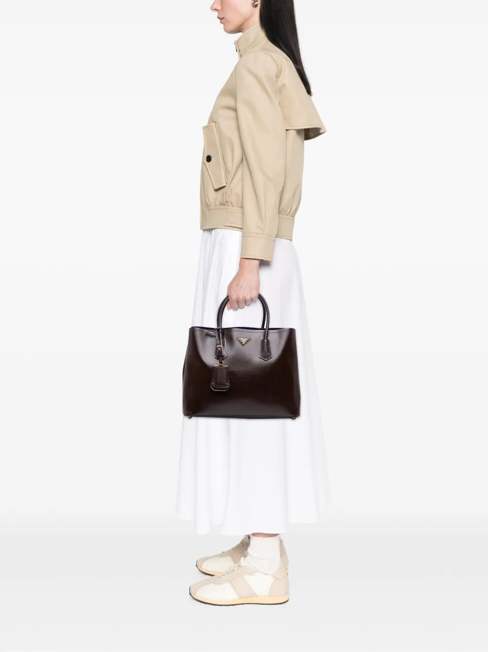 Prada Pre-Owned 2000-2025 Large Saffiano Vernice Double satchel | Pre-Owned | Image 2