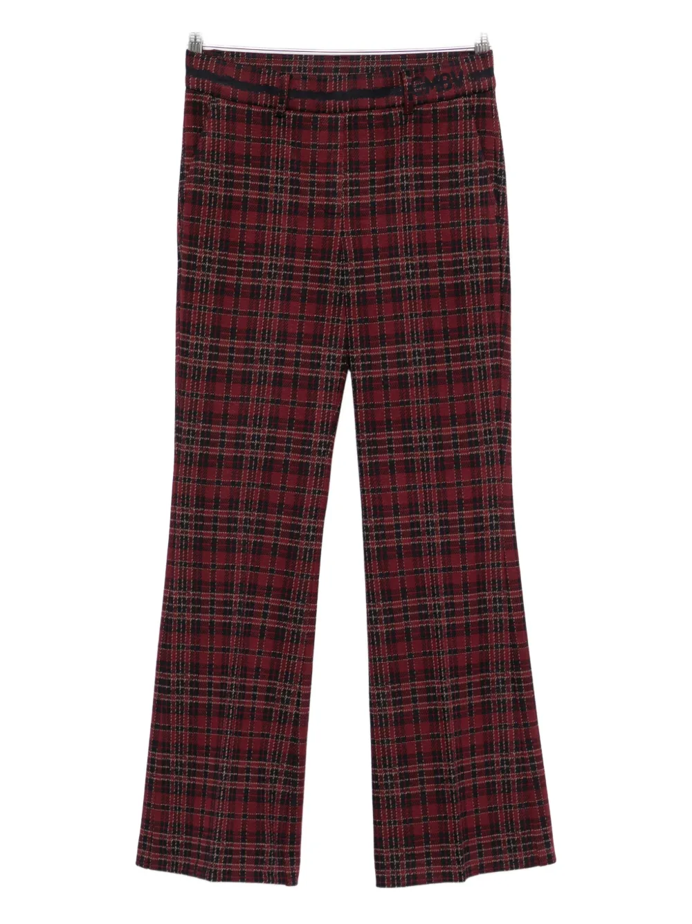 Cambio Check-pattern Flared Trousers In Brown